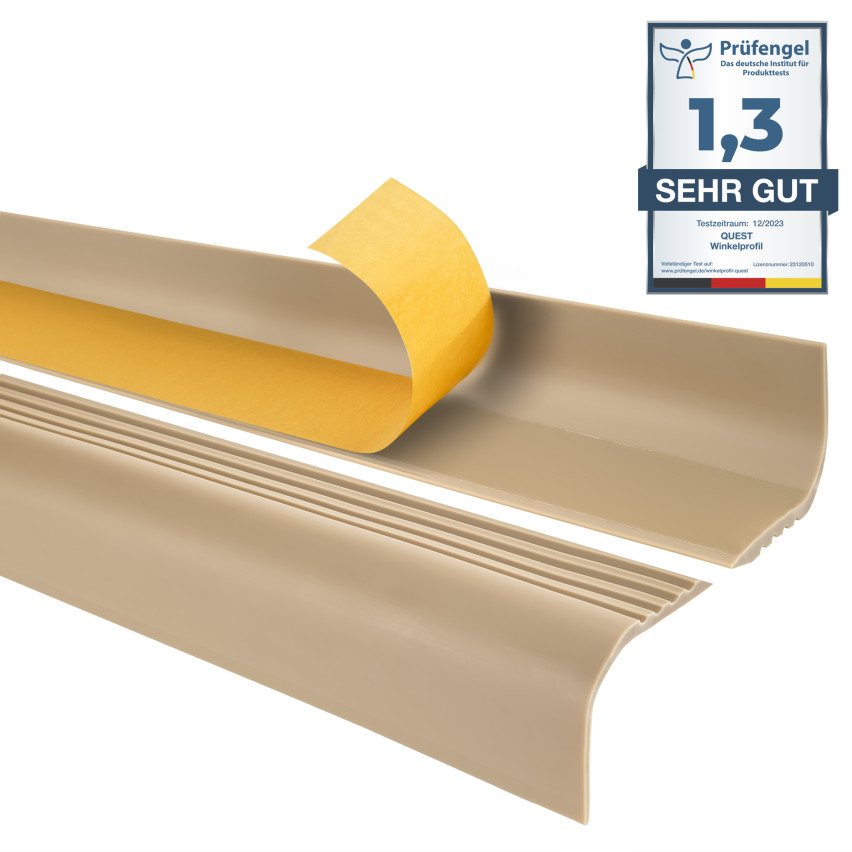 Antislip trapprofiel met lijm, 52x40mm, beige