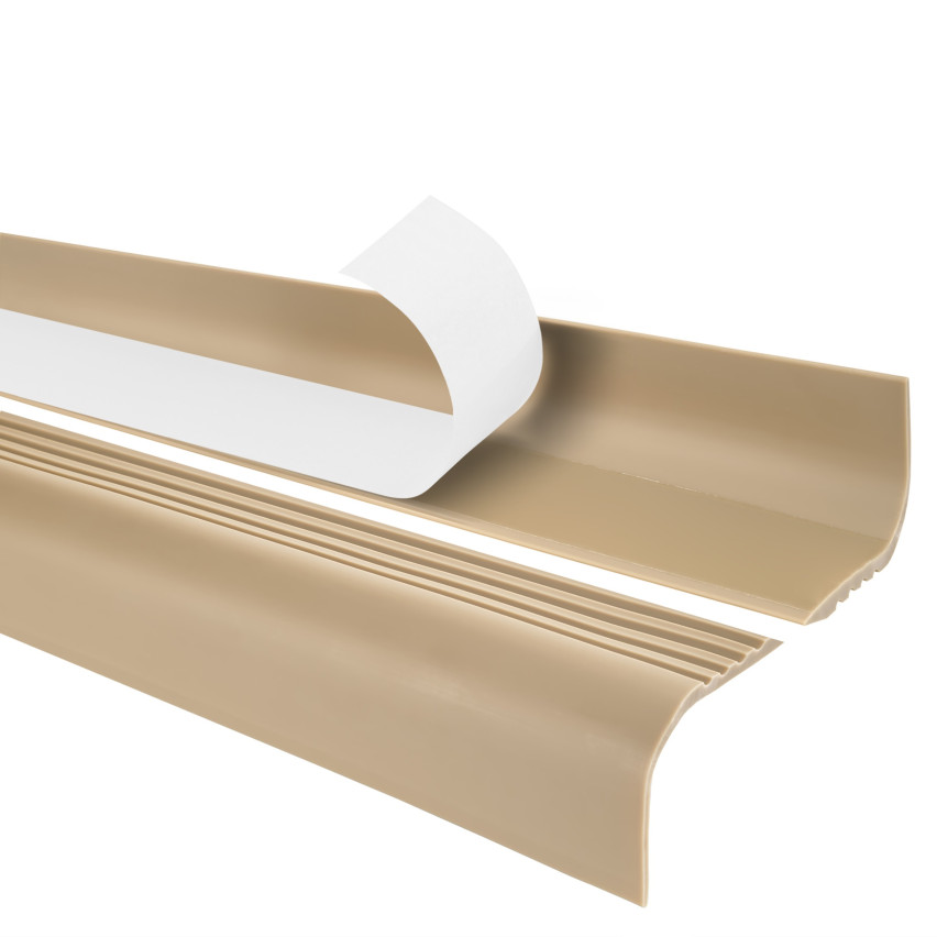 Non-slip stair nosing, self-adhesive, 52x40mm, beige