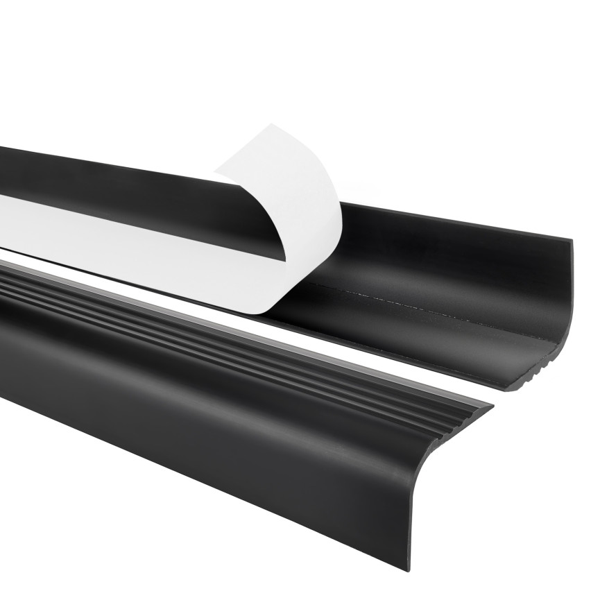 Perfil antiderrapante para escadas com adesivo, 52x40mm, preto, 