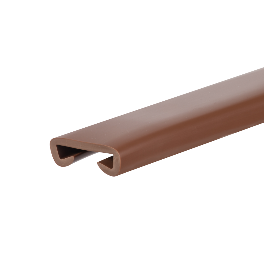 PVC handrail PREMIUM, railing 40x8mm, brown, 1m
