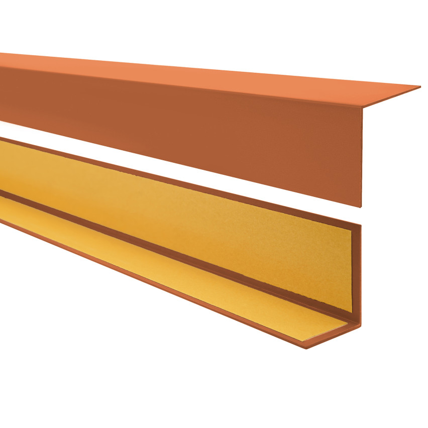 PVC angle profile, self-adhesive edge protection, corner protection, brick color