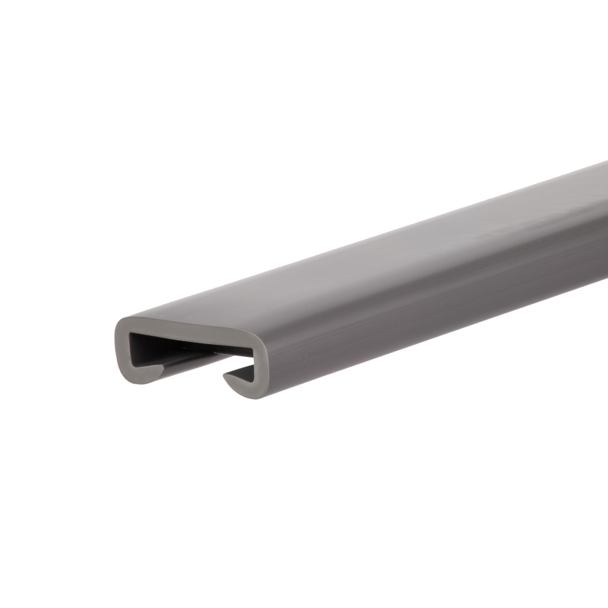 PVC handrail PREMIUM, railing 40x8mm, dark grey, 1m