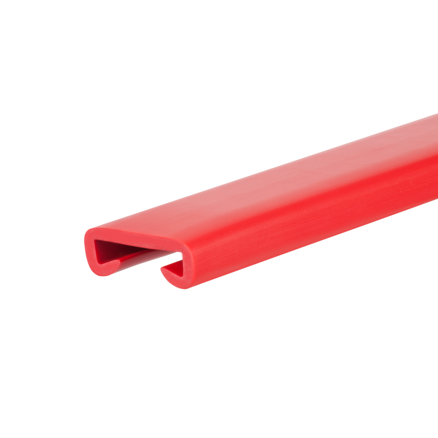 PVC handrail PREMIUM, railing 40x8mm, red, 1m