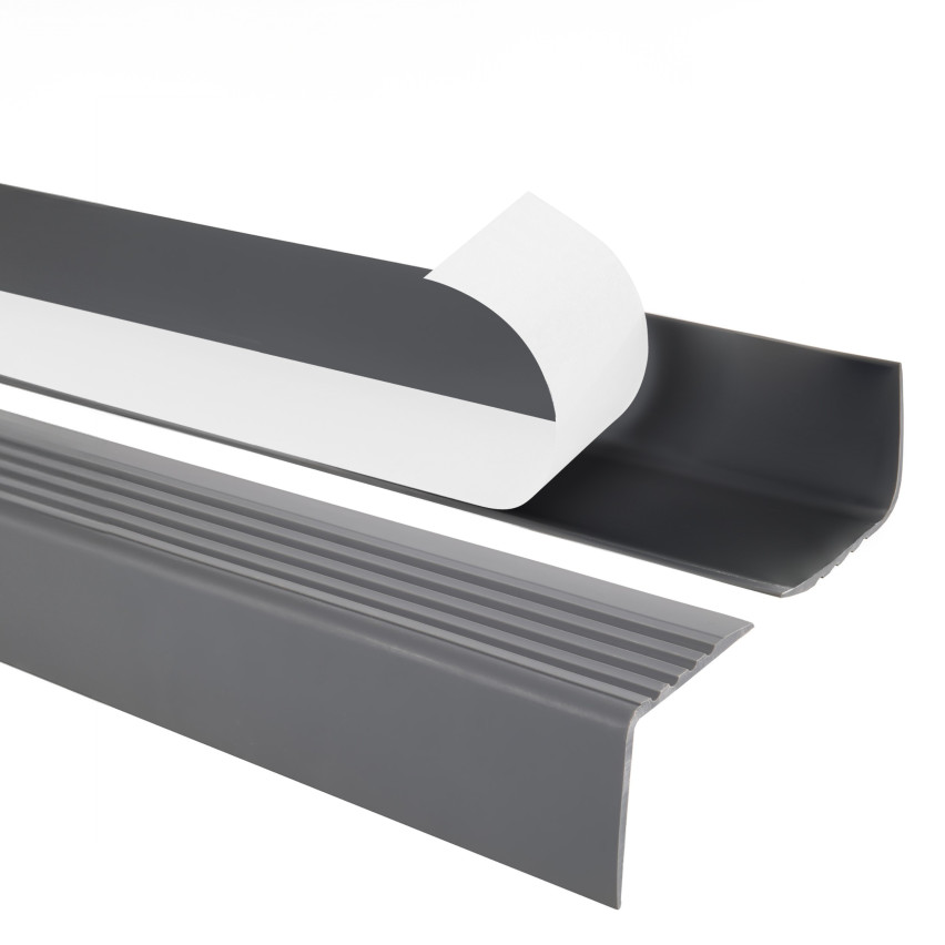 Protiskluzový schodišťový profil s lepidlem, 50x42mm, tmavě šedá