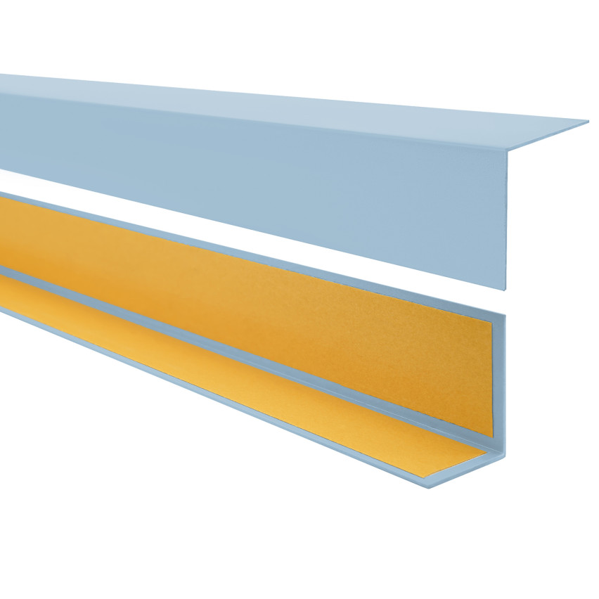 PVC angle profile, self-adhesive edge protection, corner protection, light blue