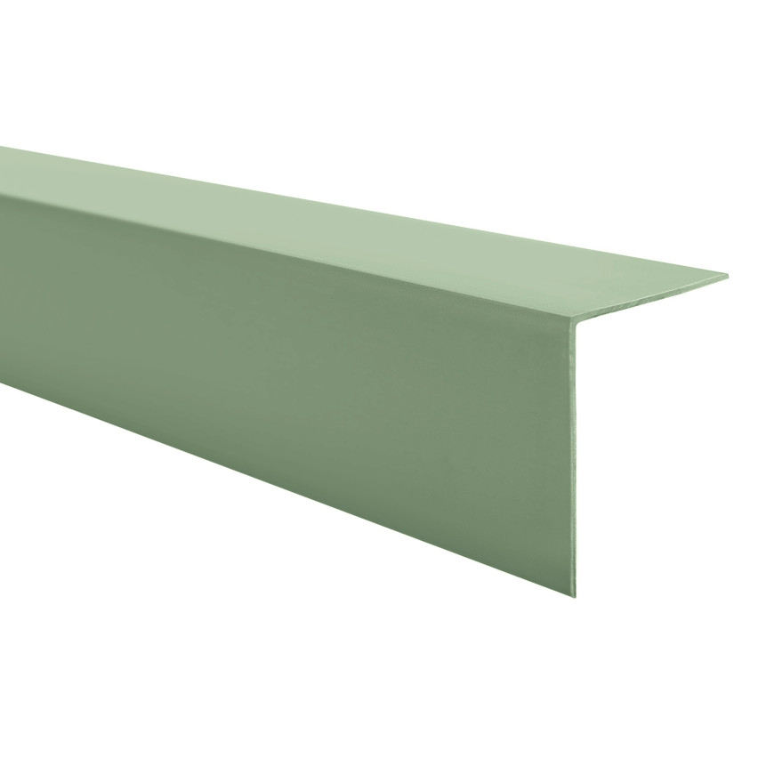 PVC Perfil angular duro, plástico, protección de cantos, verde claro