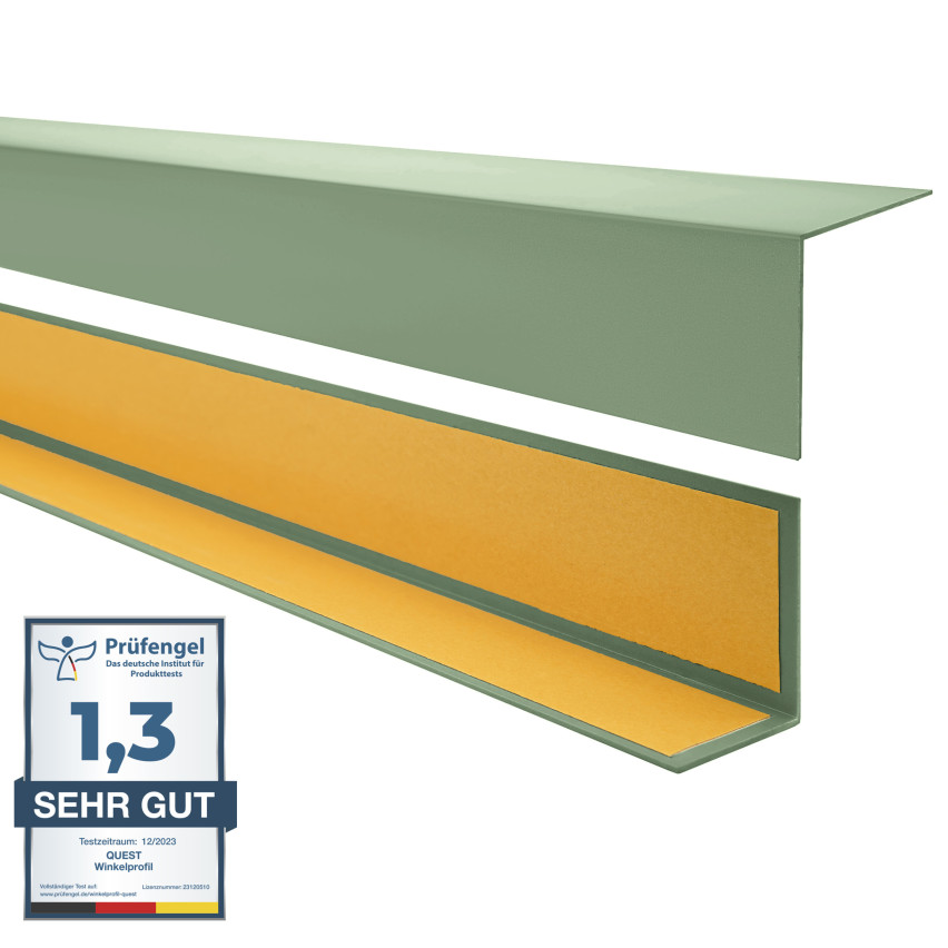 PVC angle profile, self-adhesive edge protection, corner protection, light green