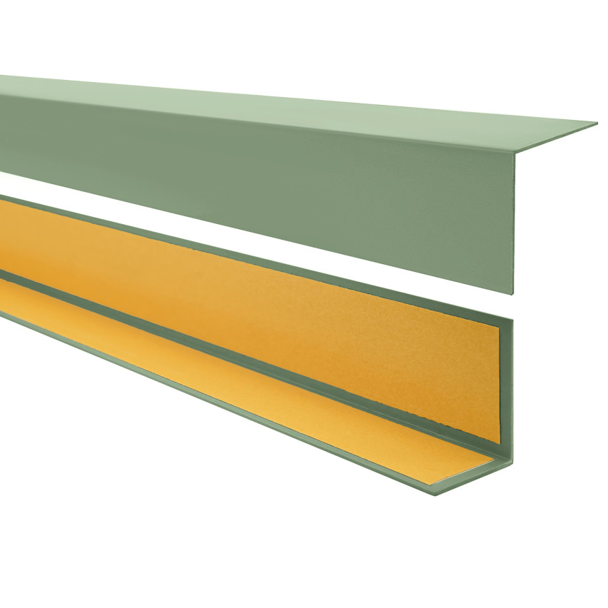 PVC angle profile, self-adhesive edge protection, corner protection, light green