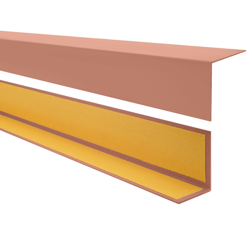 PVC angle profile, self-adhesive edge protection, corner protection, light brown