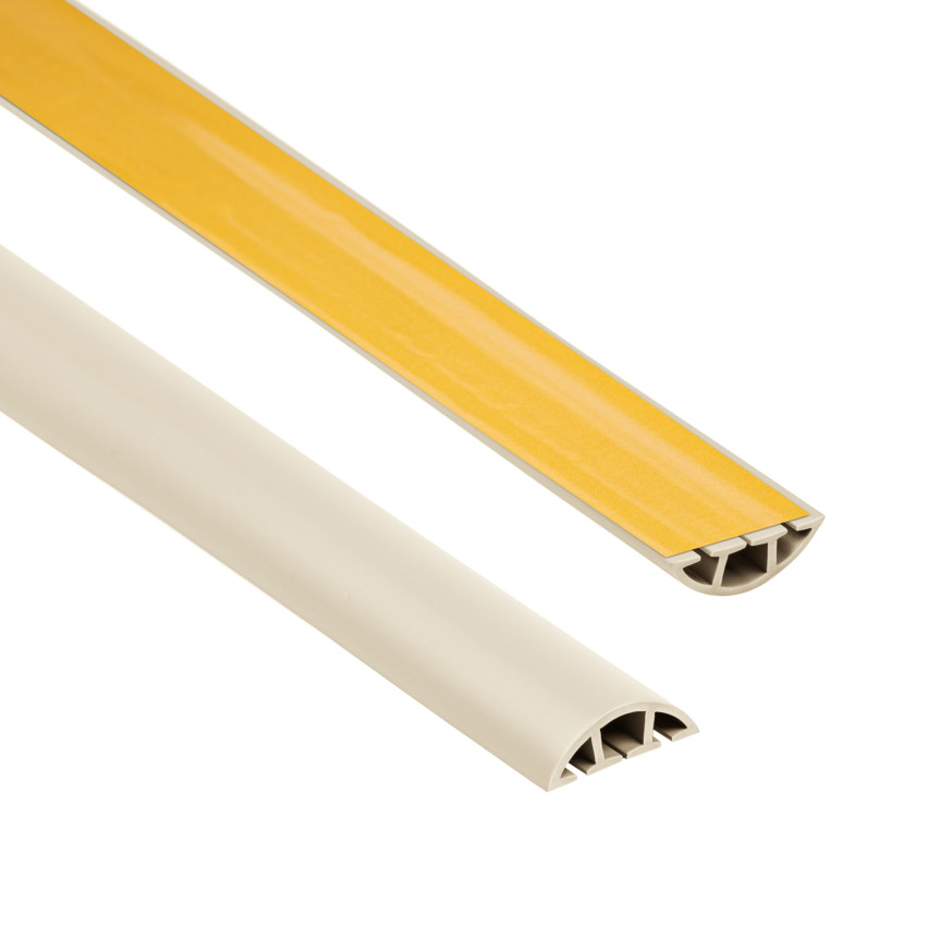 Canal para cables de PVC autoadhesivo - 200 cm, semicircular, beige