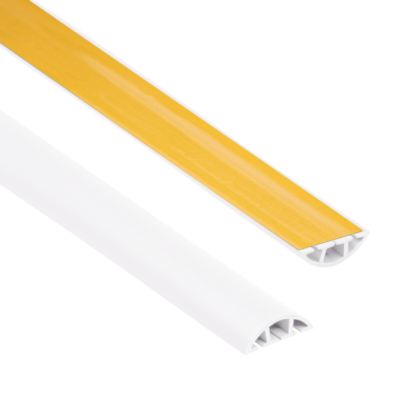 Conductos de cables autoadhesivos de PVC - 200 cm, semicirculares, blancos