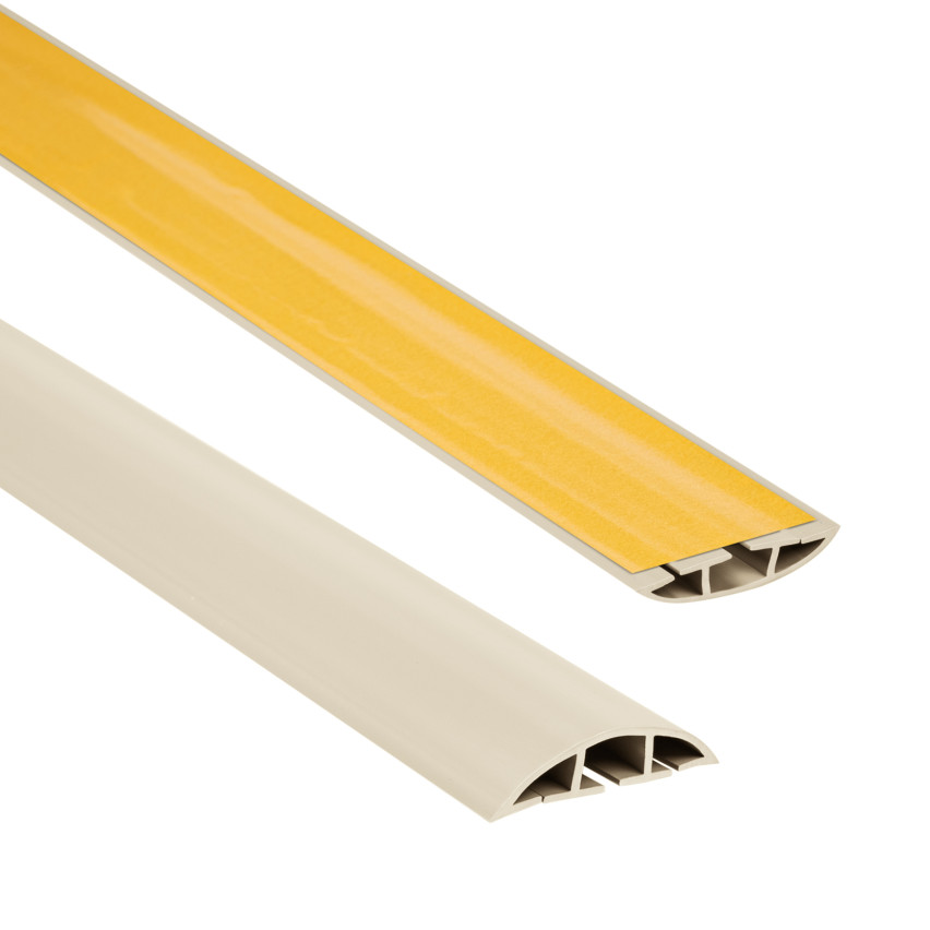 Canal para cables de PVC autoadhesivo - 200 cm, semicircular, beige