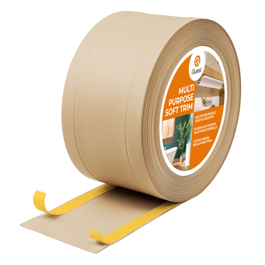 PVC multifunctional strip 6in1 - self-adhesive trim panel, sand-colored
