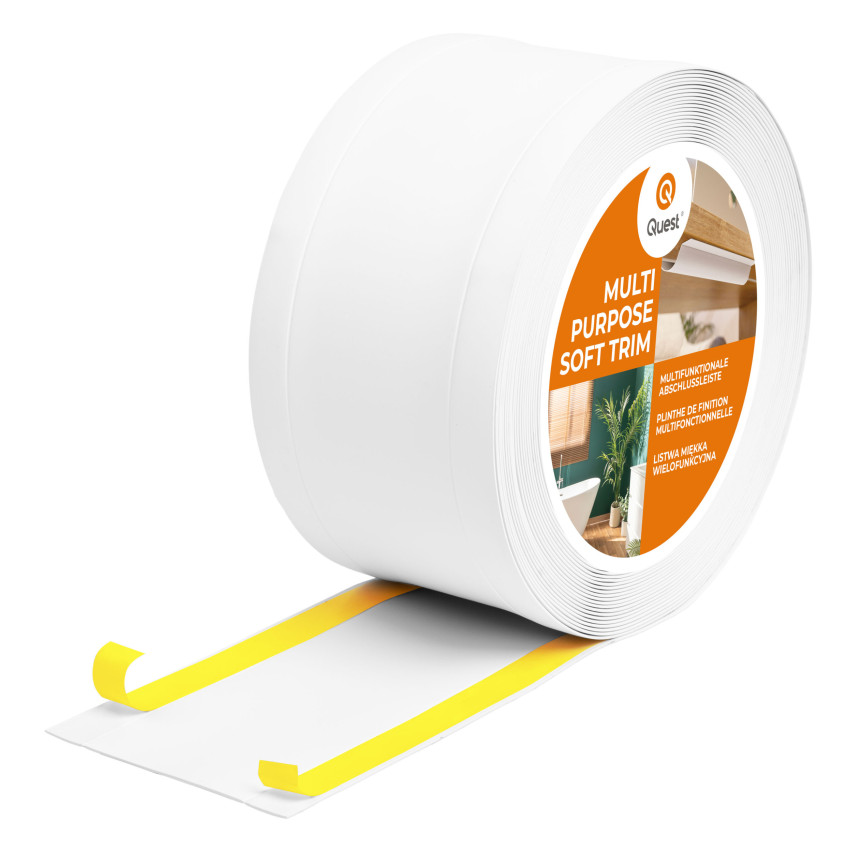 PVC multifunctional strip 6in1 - self-adhesive trim panel, white