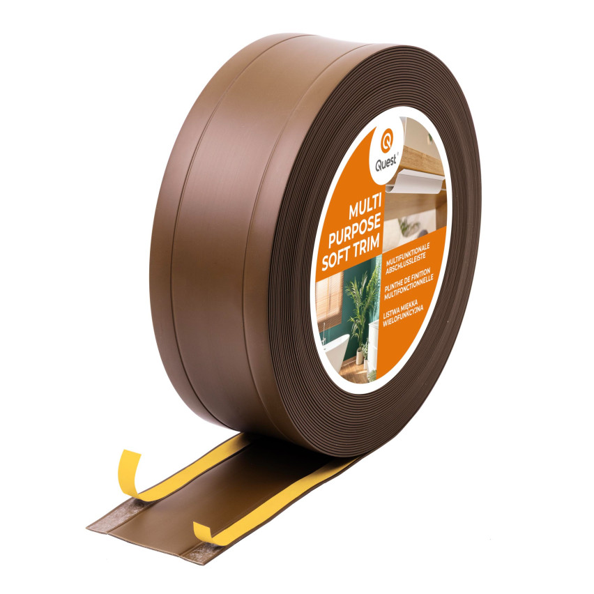 Listello multifunzionale in PVC 6in1 – pannello adesivo di finitura, marrone