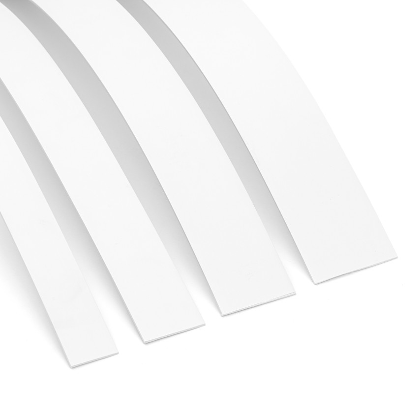 Masking and finishing strip for windows, self-adhesive, white