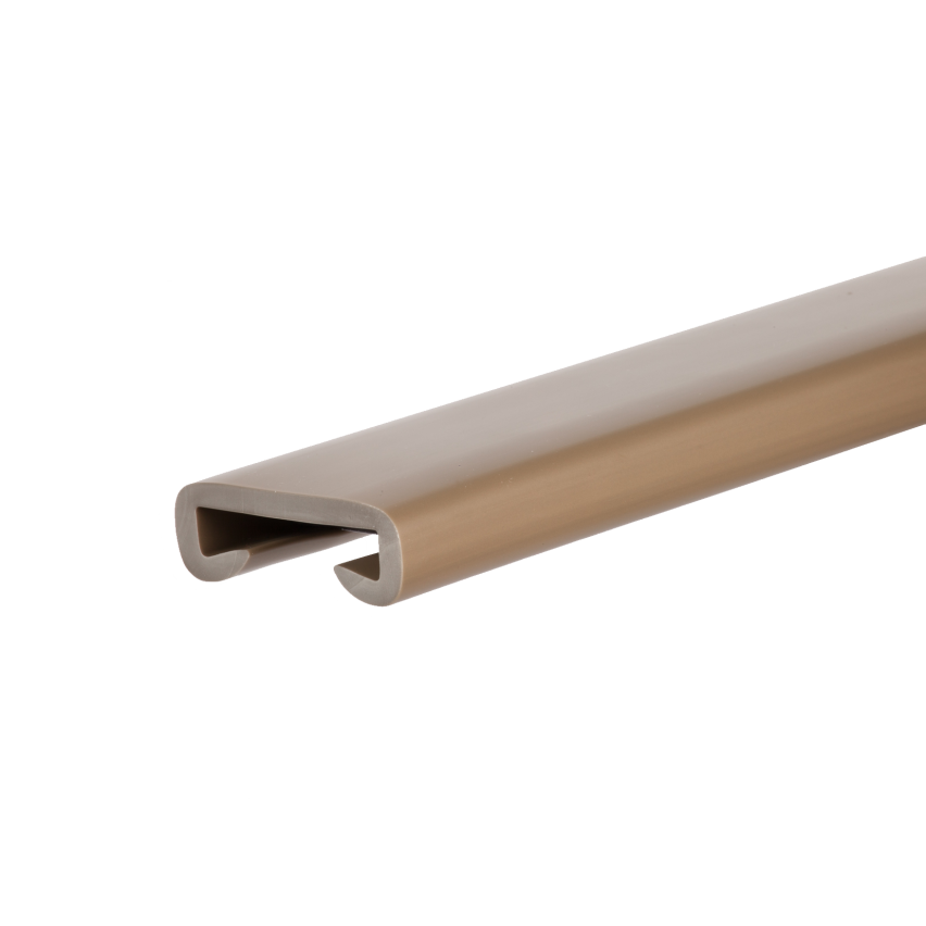 PVC handrail PREMIUM, railing 40x8mm, brass, 1m