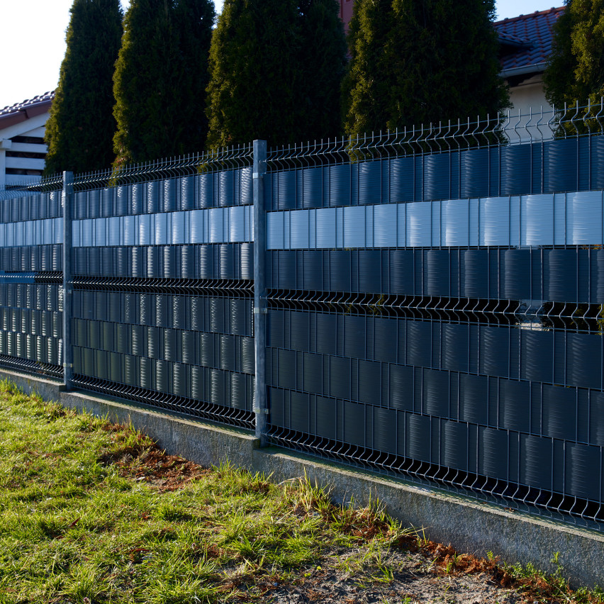 Tvrdé PVC pásy na ochranu súkromia Roll Double Bar Plot Záhradné plotové pásy Výška 19 cm Hrúbka: 1,2 mm, hnedá