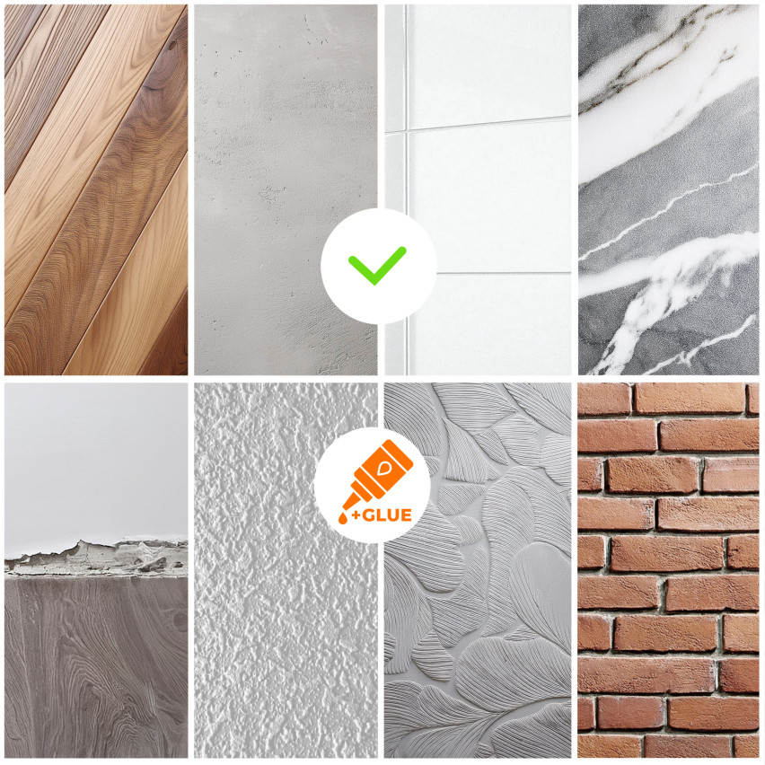PVC Multifunctional Trim 2in1 – Self-Adhesive Finishing Panel, 110Mm, Grey