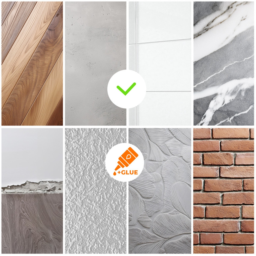 Flexible skirting board, self-adhesive, PVC 50x20mm, white