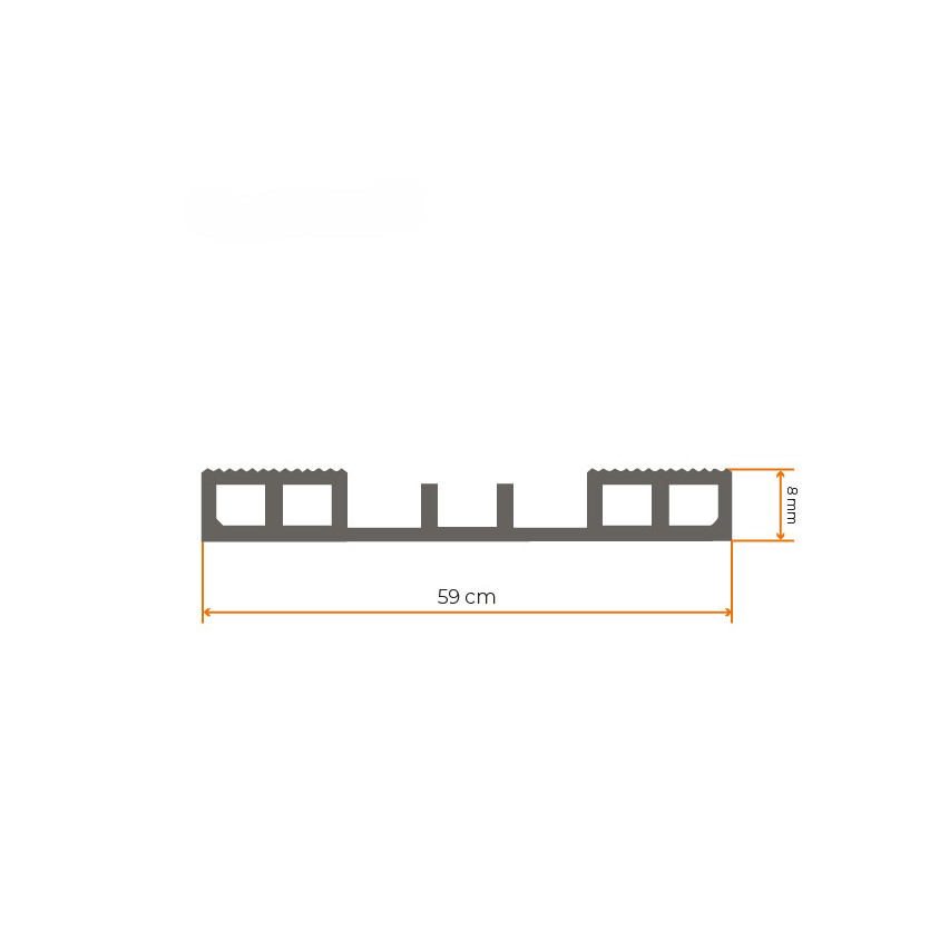 Self-adhesive polycarbonate seal, black, 1m