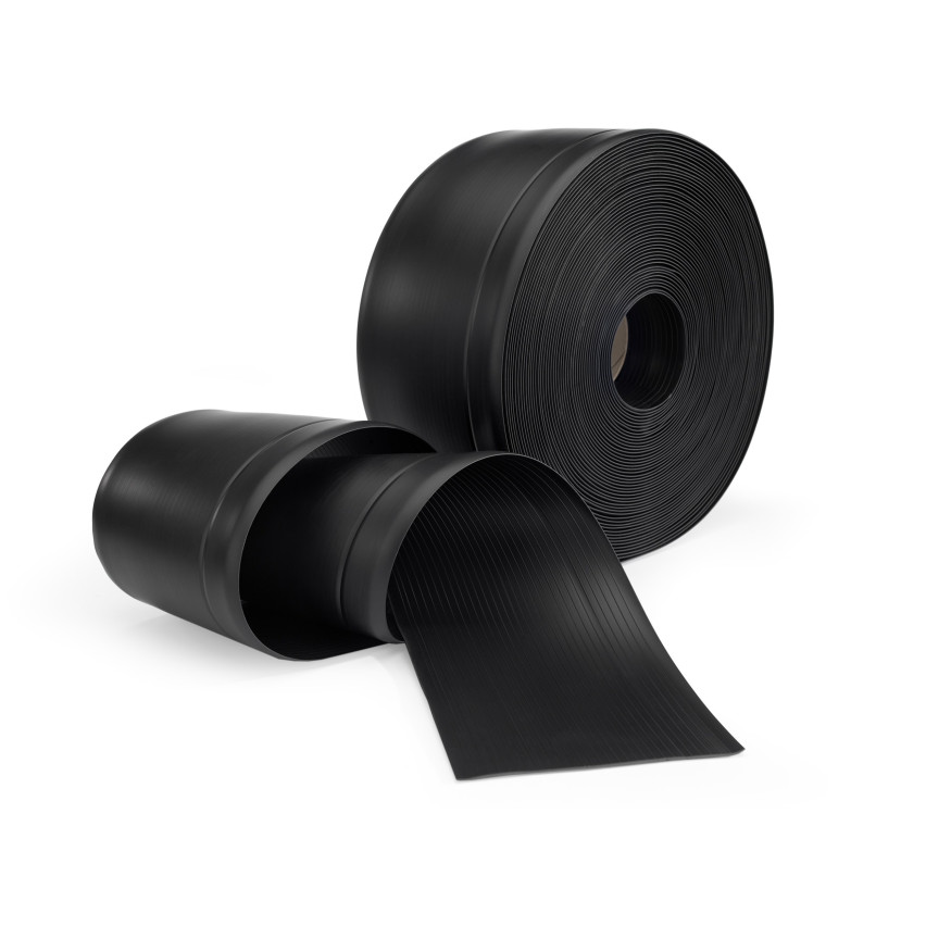 Rodapé macio, moldura de chão flexível, moldura de canto, PVC 100x25mm, preto