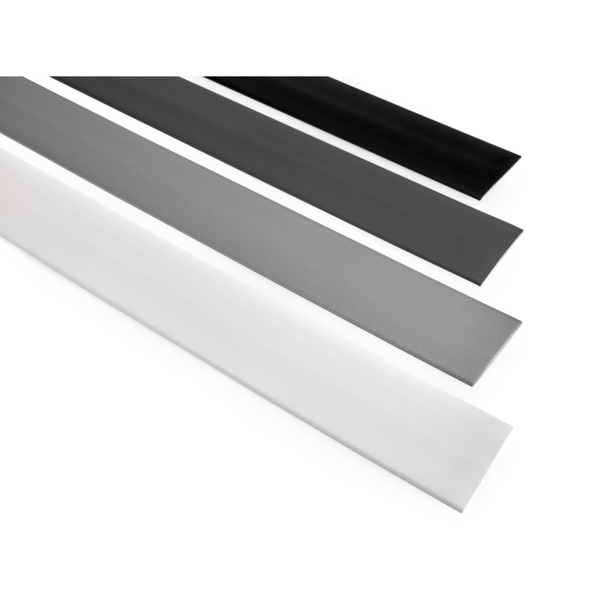 Moldura de cobertura decorativa auto-adesiva em PVC perfil de transição para rodapés moldura plana 5m, preto