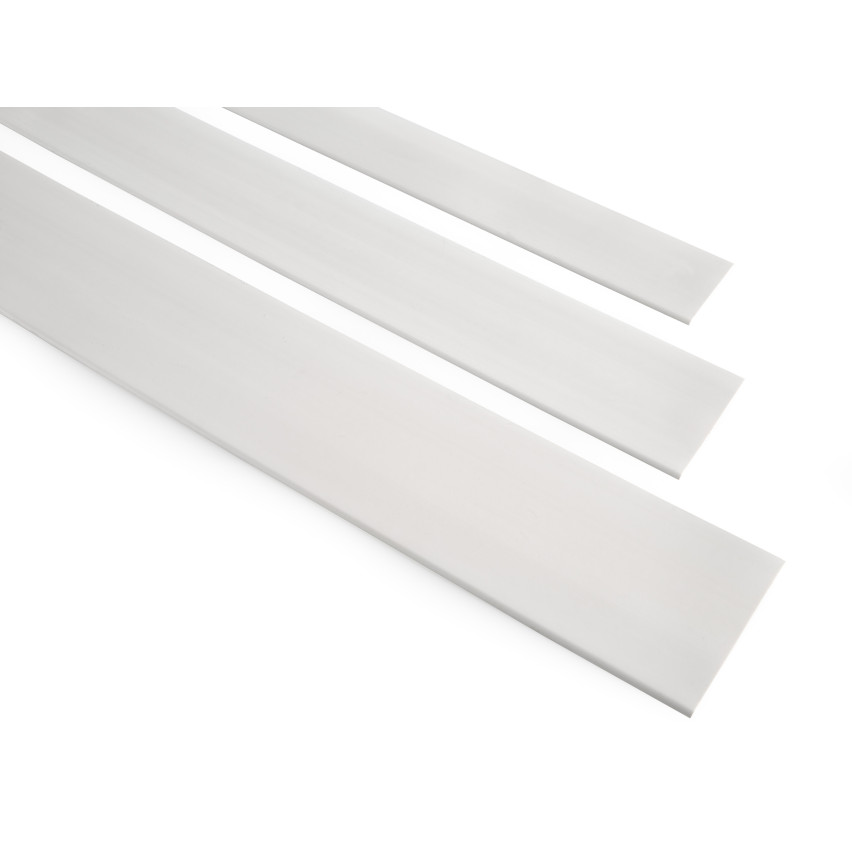 Tira de cobertura adesiva em PVC, guarnição plástica plana para janelas, perfil final branco 5m