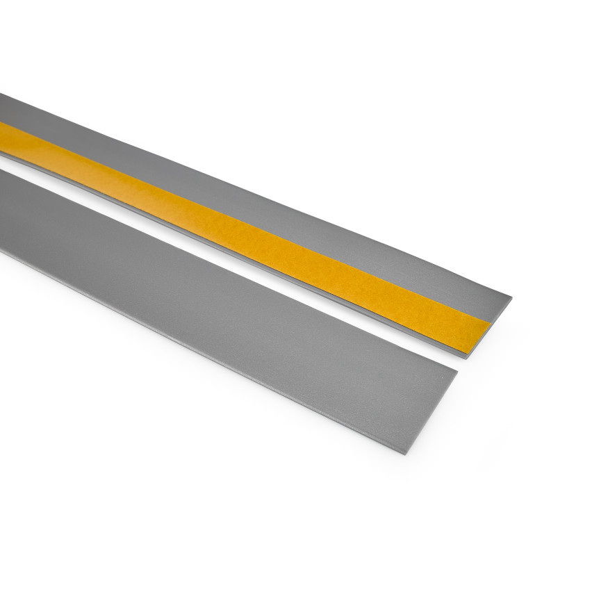 Moldura de cobertura decorativa auto-adesiva em PVC perfil de transição para rodapés moldura plana 5m, prata