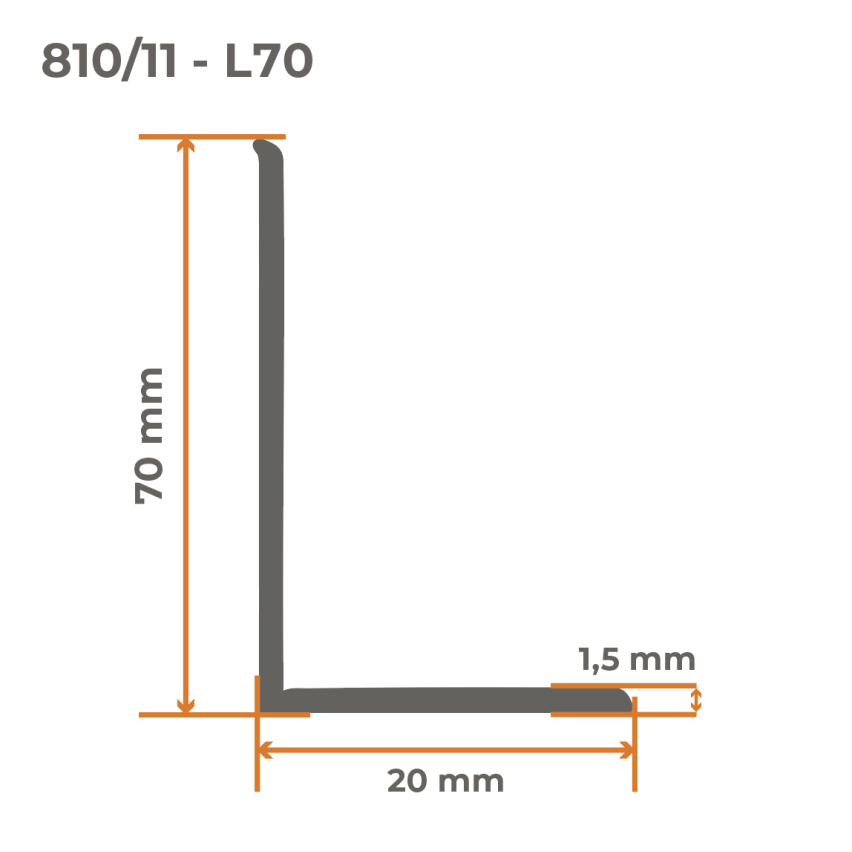 PVC 70x20mm skirting board dark grey