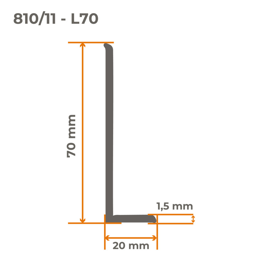 Zachte plinten zelfklevend, flexibele vloerplinten, hoekplinten, PVC, 70x20mm, donkergrijs
