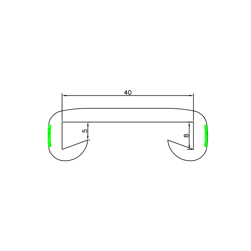 Corrimão PVC, corrimão de escada, corrimão de escada, FOTO, 40x8mm, castanho, 1m