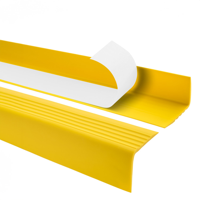 Protiskluzový schodišťový profil s lepidlem, 50x42mm, žlutá