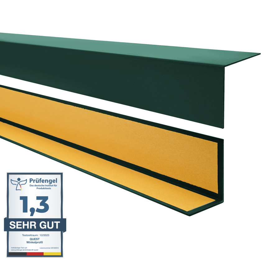 PVC angle profile, self-adhesive edge protection, corner protection, green