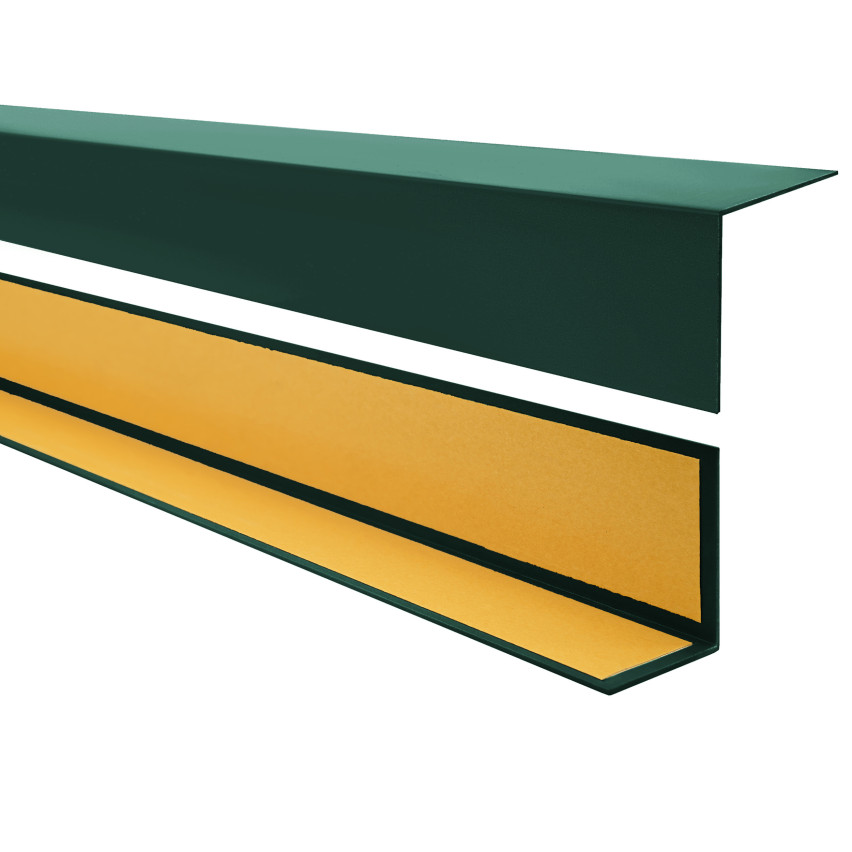 PVC angle profile, self-adhesive edge protection, corner protection, green