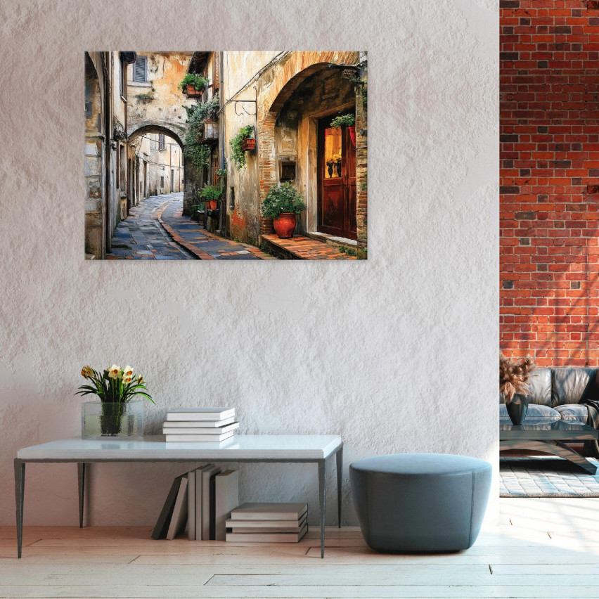 IMAGEM DE QUARTO PARA A SALA DE ESTAR COZINHA RUA ITALIANA EM PLACA DE PAREDE 40x30