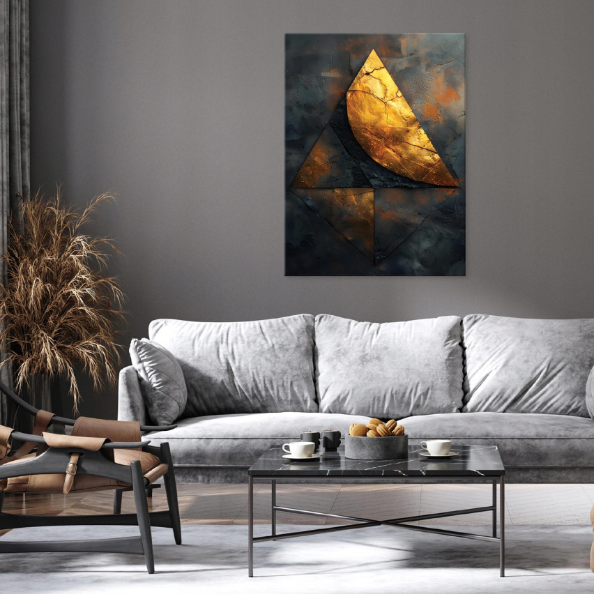 ABSTRACT INDUSTRIAL LOFT GOLD/Black BEDROOM IMAGE 120x80