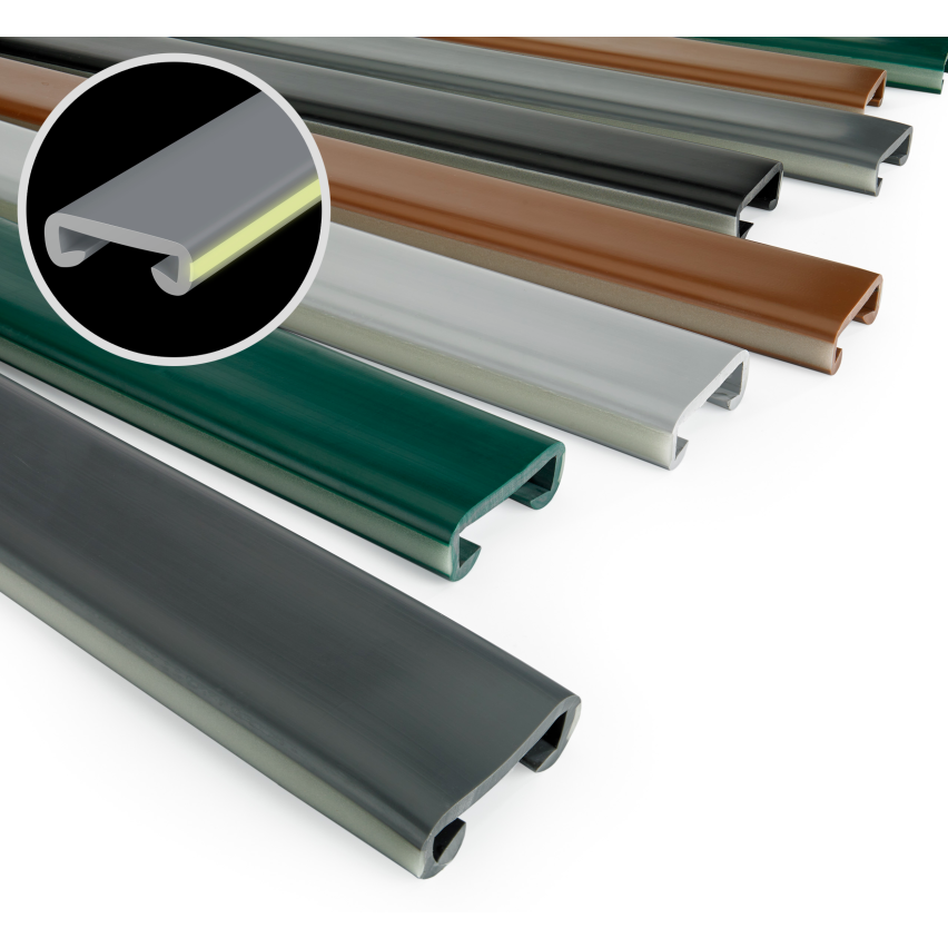 PVC zábradlie, zábradlie na schody, zábradlie na schody, FOTO, 40x8mm, sivé, 1m