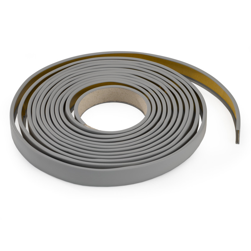 Meubelprofiel C PVC 5 m, grijs, zelfklevend, meubelrandbescherming