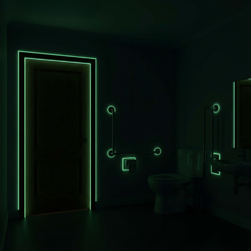 Tira de PVC fotoluminiscente autoadhesiva, cinta de seguridad luminosa en la oscuridad, blanca, 30 mm, 5 m