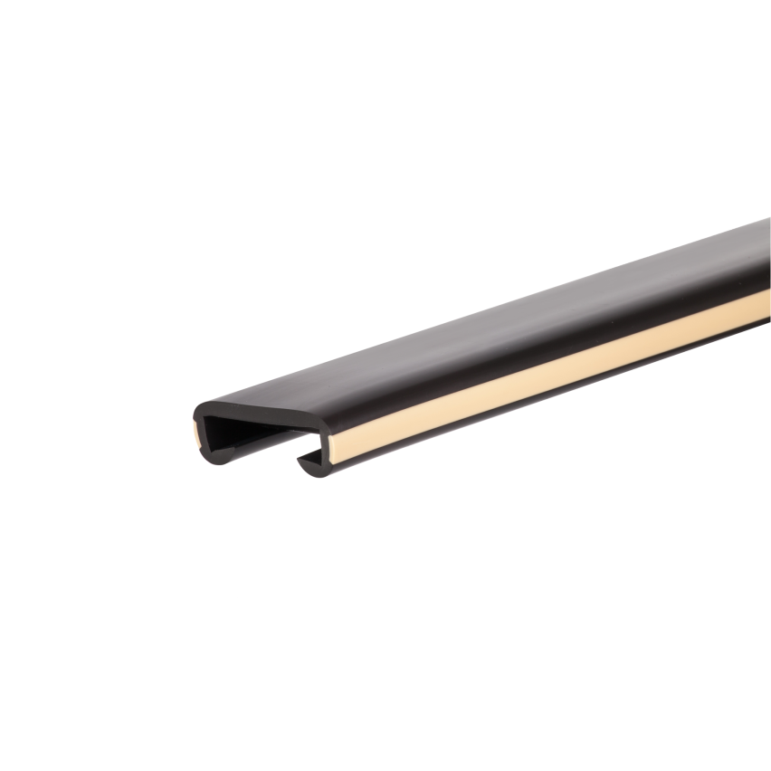 Ledstångsprofil PVC 40x8 mm, 1 m, zwart, trapleuningstrip, handrailprofiel, LUX