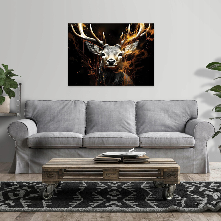 Image Deer ABSTRACTION BLACK Large Living Room 60x40
