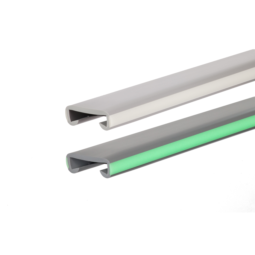 PVC zábradlie, zábradlie na schody, zábradlie na schody, FOTO, 40x8mm, sivé, 1m