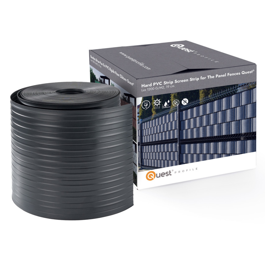 Fence Tape Quest® Lux 900 g/m², 19cm Anthracite RAL7016, 26 m