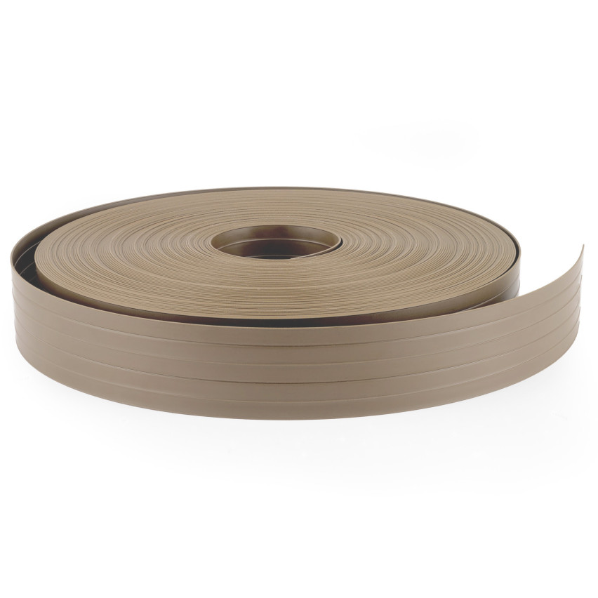 PVC plotová páska – úzký, vertikální proužek pro panelové ploty, vhodný do prolisů, 900 g/m², béžová RAL 1019