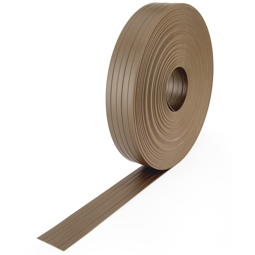 PVC plotová páska – úzký, vertikální proužek pro panelové ploty, vhodný do prolisů, 900 g/m², béžová RAL 1019