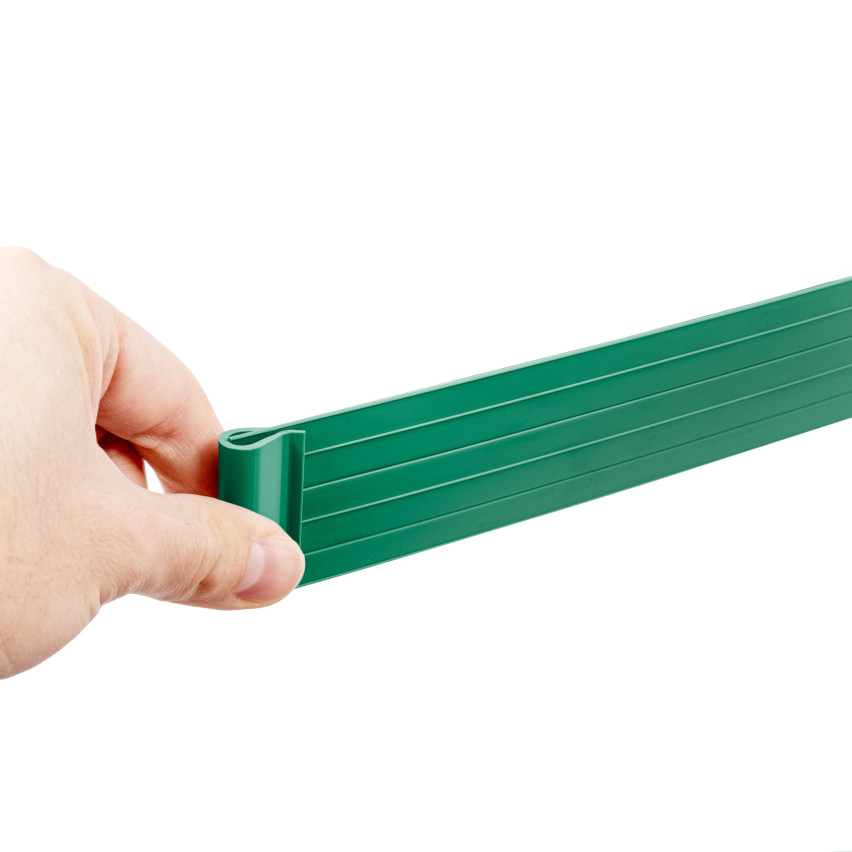 Clip for fixing panel strip - fence tape, green