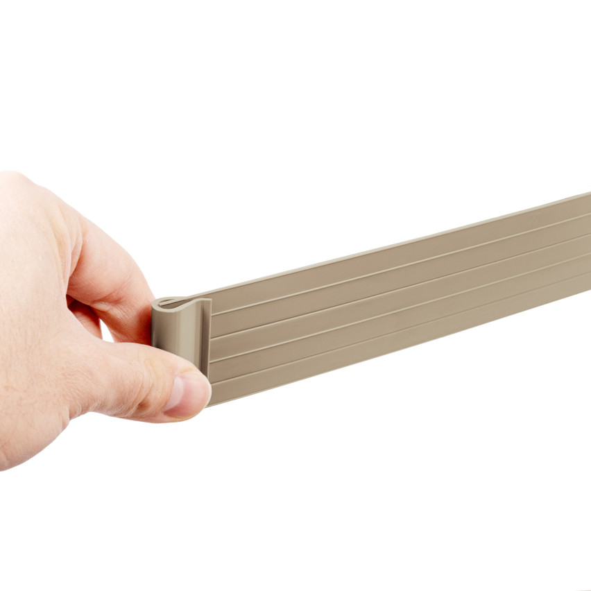 Klip pro upevnění panelové lišty - plotová páska, béžová barva