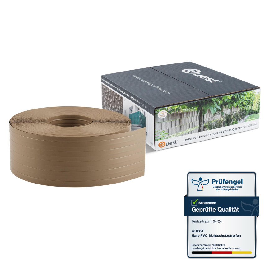 Fita de vedação em PVC 10 cm, ripa estreita para vedações de painel premium, 900 g/m2, bege RAL 1019