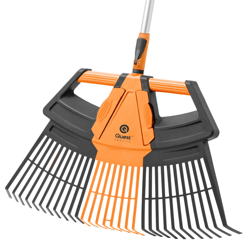 Rastrello da giardino telescopico per foglie ed erba – 3in1 – sistema da giardino QUEST